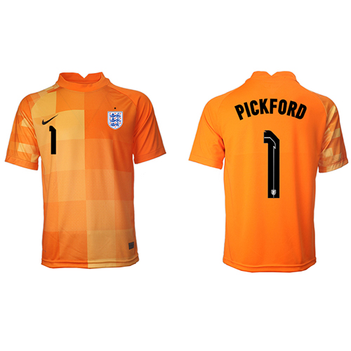 Englanti Jordan Pickford #1 Maalivahti Kopio Vieras Pelipaita MM-kisat 2022 Lyhyet Hihat